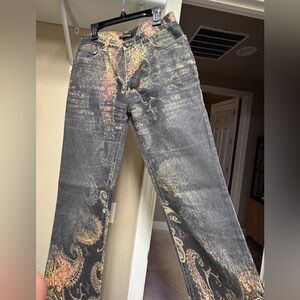 Roberto Cavalli Multicolor Paisley Patterned Jeans